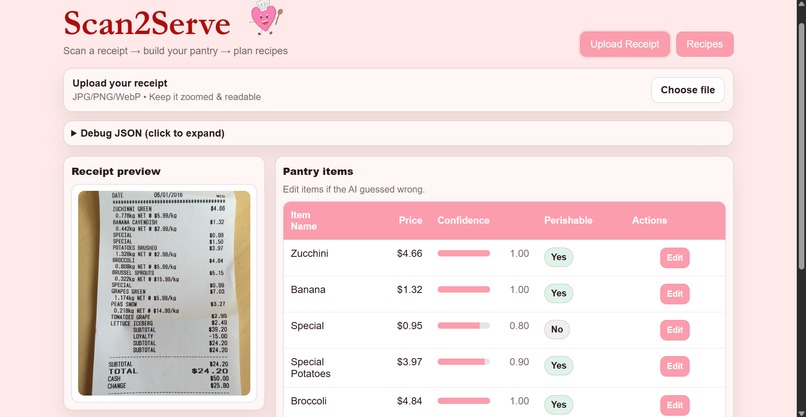 Scan2Serve – screenshot 1