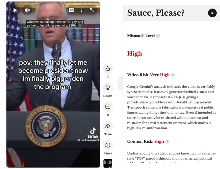 Sauce, please? A Background Check for Every Video You Watch – screenshot 1