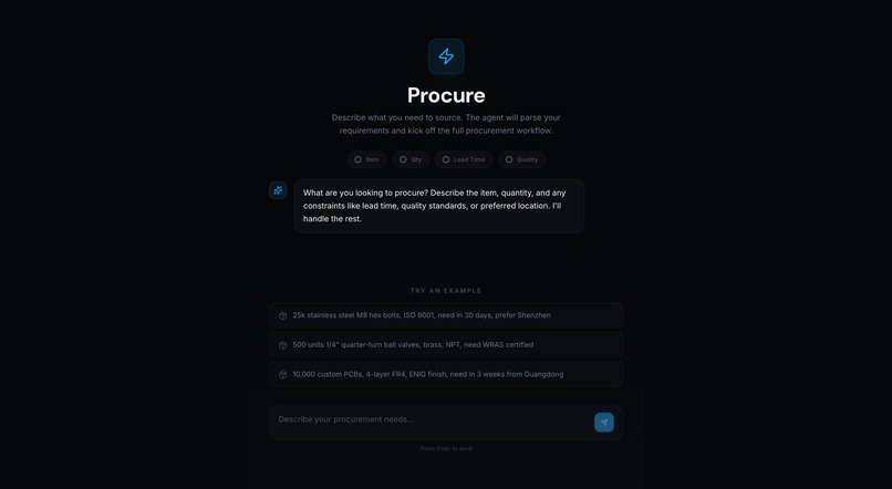 Procure – screenshot 1