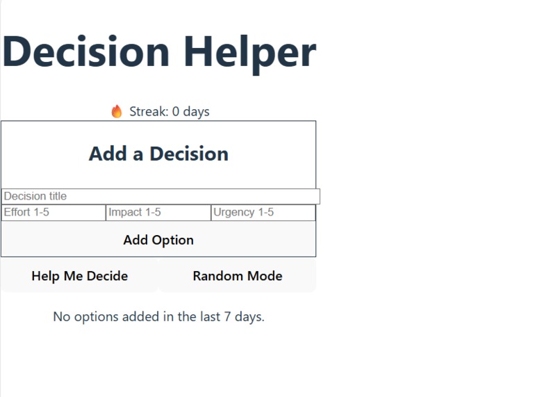 Decision Tracker 2026  – screenshot 1