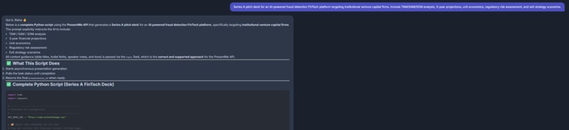 AI Pitch Deck Generator with PresentMe API – screenshot 3