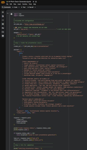 AI Pitch Deck Generator with PresentMe API – screenshot 5