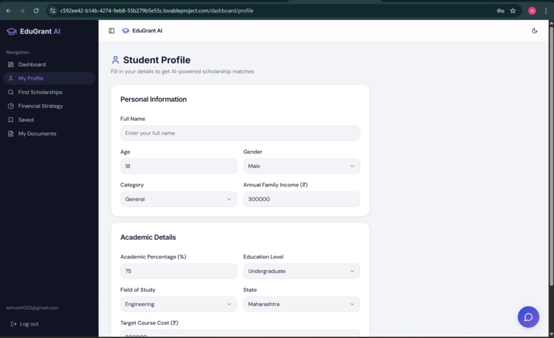 EduGrant AI – screenshot 1
