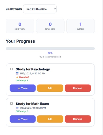 Smart Study Planner – screenshot 1