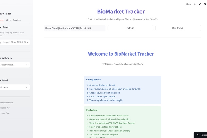 BioMarket Tracker – screenshot 1
