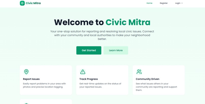 SmartCivic – AI-Driven Public Issue Reporting – screenshot 1