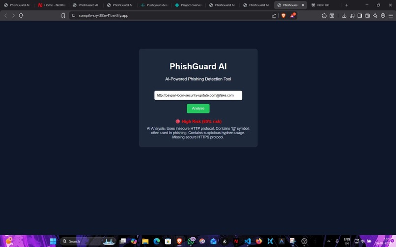 PhishGuard AI – screenshot 1