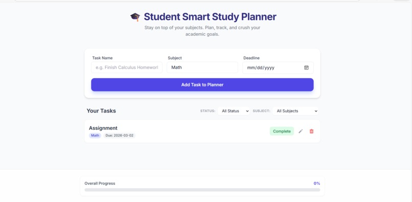 student-smart-study-planner – screenshot 1