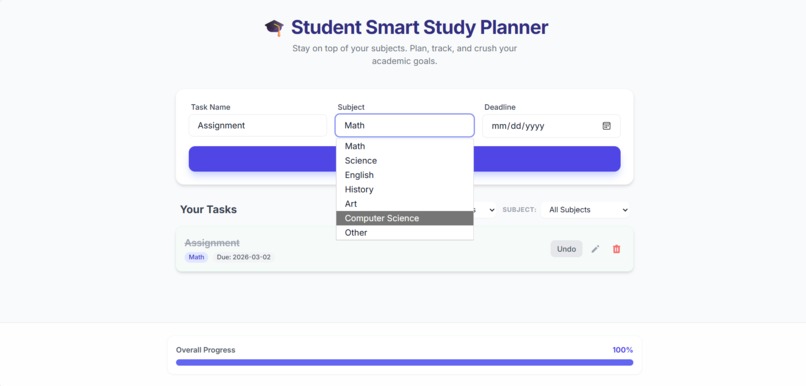 student-smart-study-planner – screenshot 2