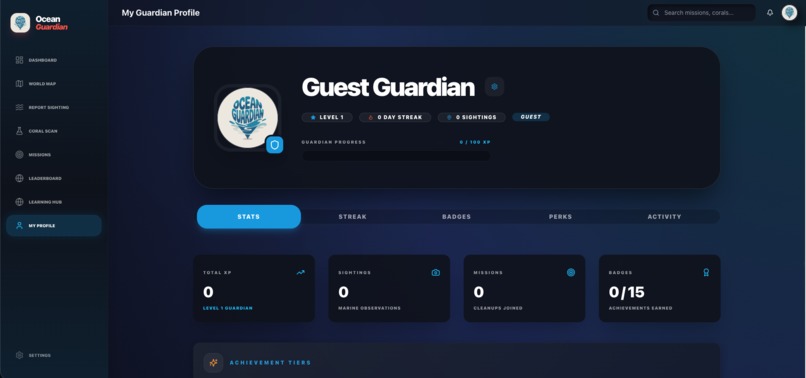 Ocean Guardian - Marine Conservation Platform – screenshot 1