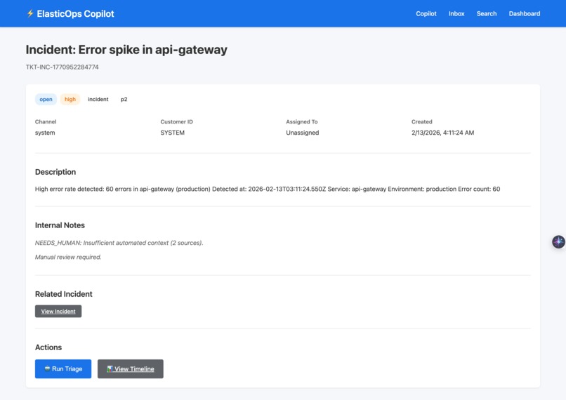ElasticOps Copilot – Evidence-Gated AI Support – screenshot 2