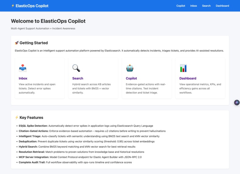 ElasticOps Copilot – Evidence-Gated AI Support – screenshot 4