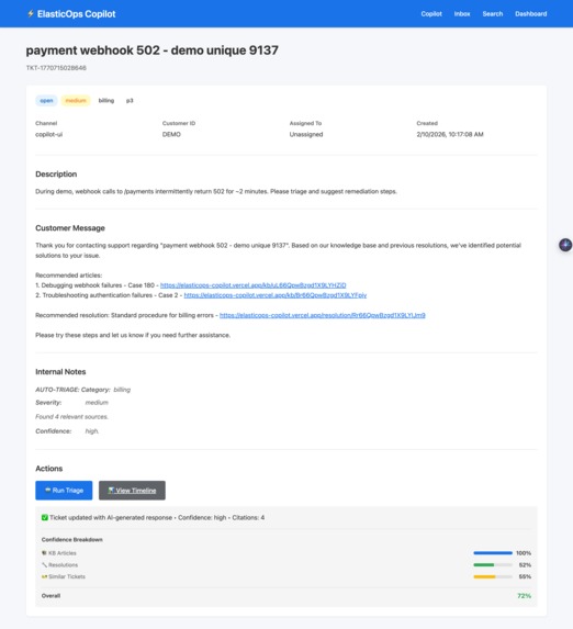 ElasticOps Copilot – Evidence-Gated AI Support – screenshot 5