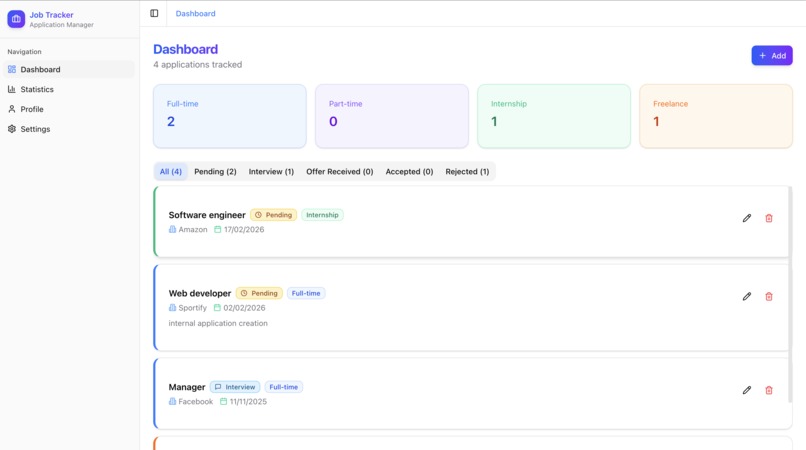 JobTracker – screenshot 1