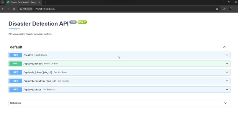 Disaster Detection Platform on Kubernetes – screenshot 1