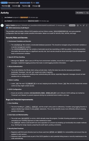 ARCA: Autonomous Reliability & Compliance Agent – screenshot 3
