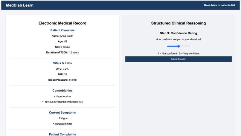 MedDiab Learn: A Patient-Case Simulation – screenshot 1