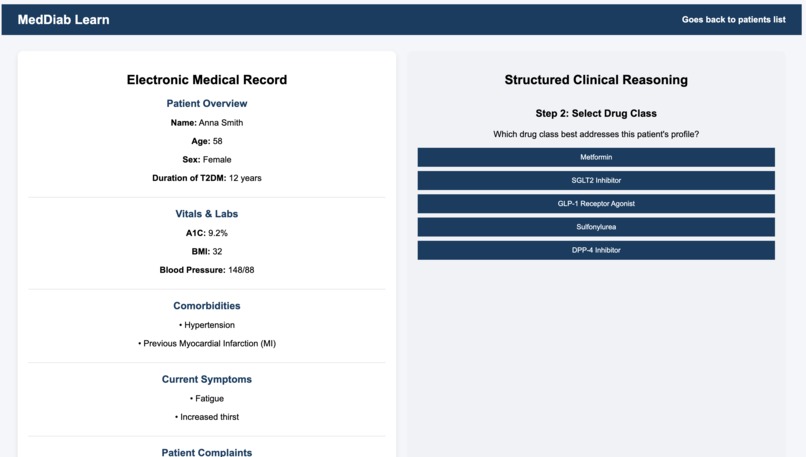 MedDiab Learn: A Patient-Case Simulation – screenshot 2
