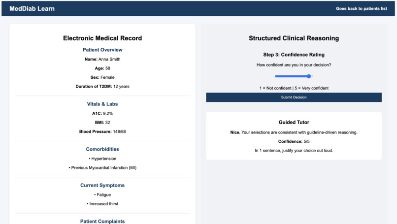 MedDiab Learn: A Patient-Case Simulation – screenshot 3