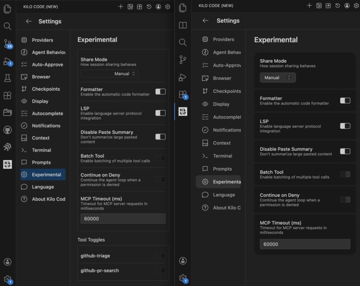 Redesign Kilo Settings – screenshot 6