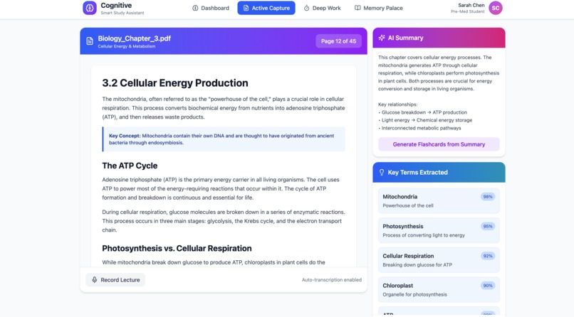 Cognitive Load Dashboard for Students – screenshot 4