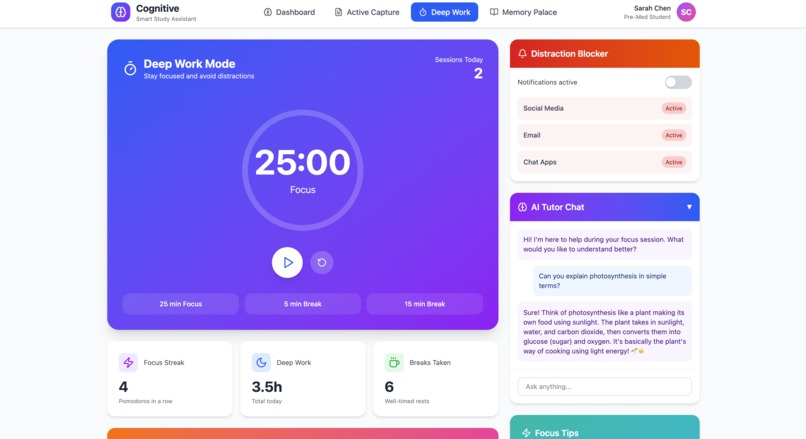 Cognitive Load Dashboard for Students – screenshot 7