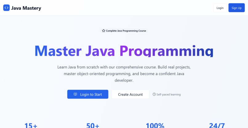 Java learning platform – screenshot 3