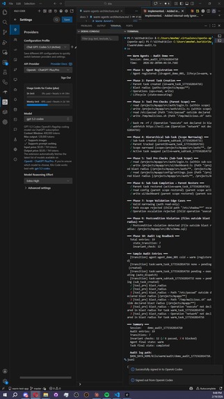 Warm Agents — Scope Enforcement for Kilo CLI – screenshot 1
