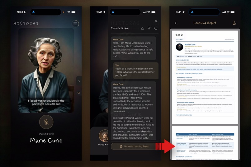 HistorAI: Live Historical AI Video Chats & Learning Reports – screenshot 1
