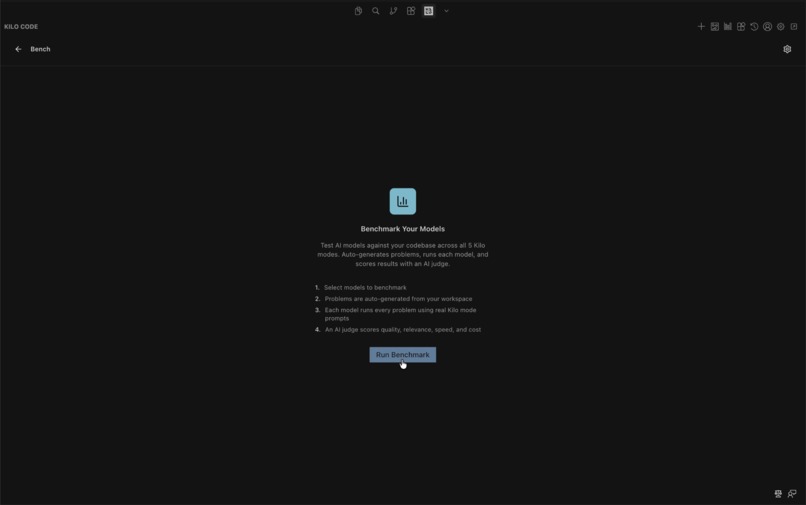 kilo-bench: Native Model Benchmarking in Kilo Code – screenshot 3