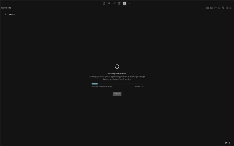 kilo-bench: Native Model Benchmarking in Kilo Code – screenshot 2