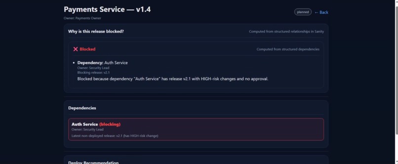 ReleaseGraph: Why Is This Blocked? – screenshot 1