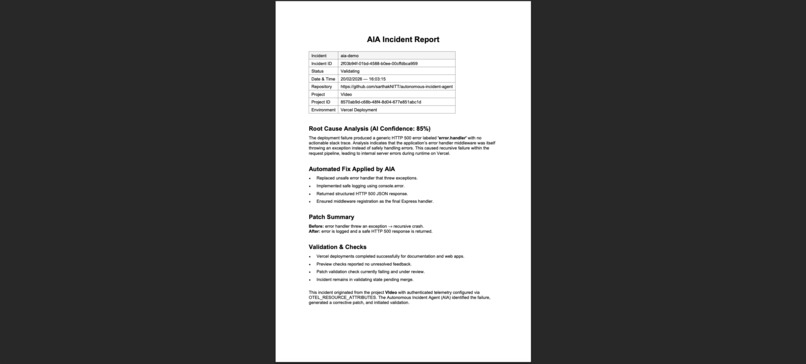 Autonomous Incident Agent (AIA) – screenshot 2