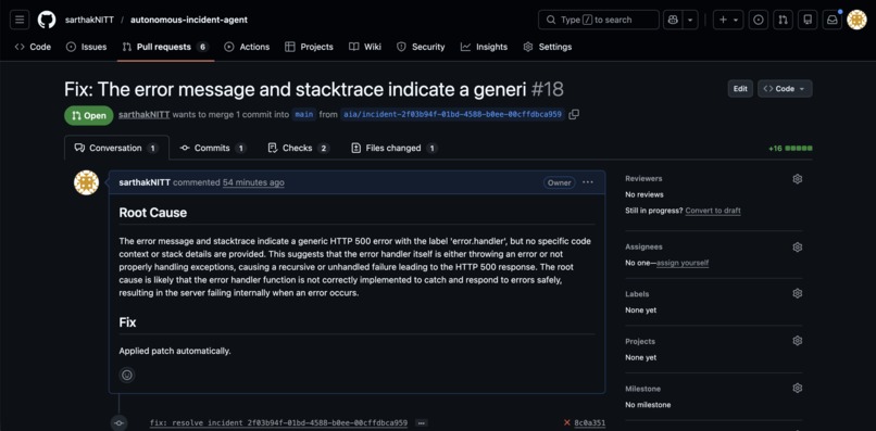 Autonomous Incident Agent (AIA) – screenshot 3