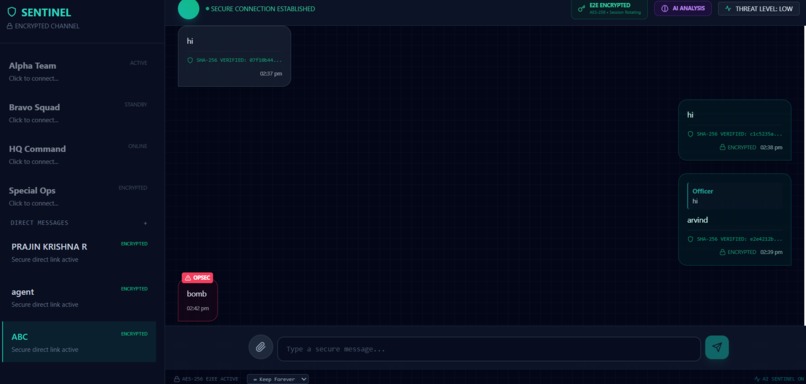 SentinelNet – AI-Defended Secure Communication Platform – screenshot 6