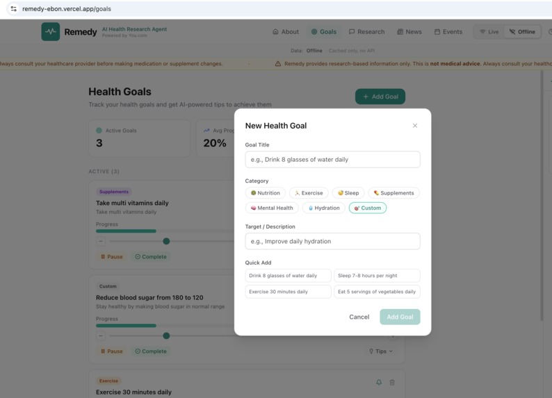 Remedy - AI Health Research Agent – screenshot 5
