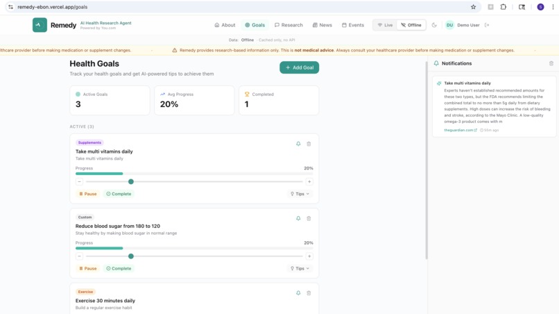 Remedy - AI Health Research Agent – screenshot 4