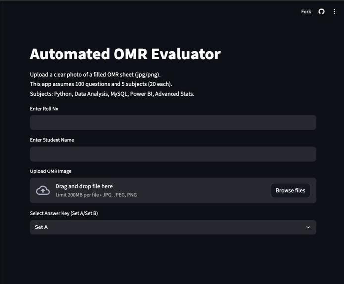 OPEN CV OMR analyzer – screenshot 1