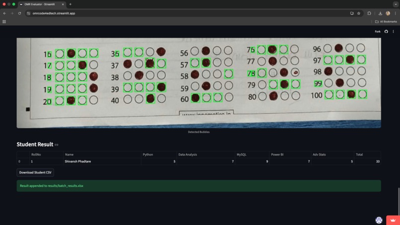 OPEN CV OMR analyzer – screenshot 2