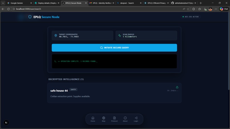 EPLQ ( Efficient Privacy-Preserving Location-Based  Query) – screenshot 2