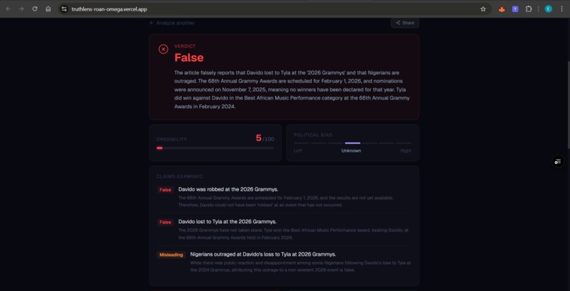 TruthLens – screenshot 2