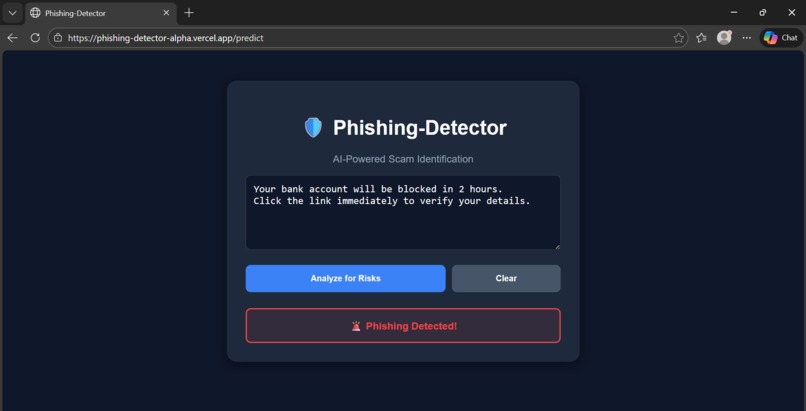 Pishing detector – screenshot 1