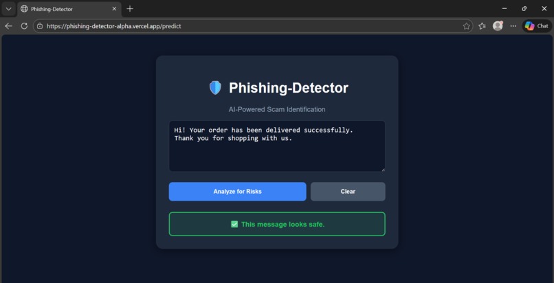 Pishing detector – screenshot 2