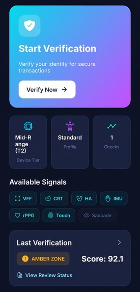 V-Ident : Real Time Identity Verification Mobile Application – screenshot 1