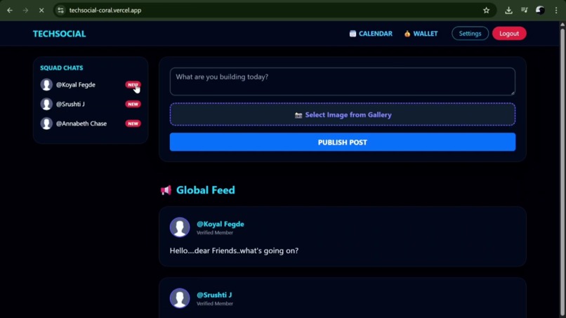 **Tech_Social** – screenshot 1