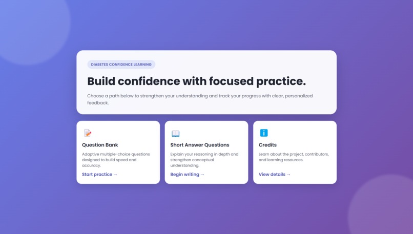 Diabetes Confidence Learning – screenshot 1