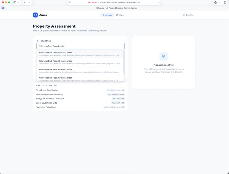 Aurea — AI-Powered Residential Insurance Underwriting – screenshot 3
