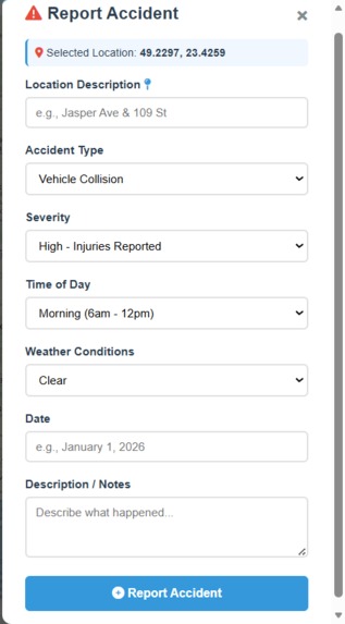 Data-Wizards_Accident Tracker – screenshot 2