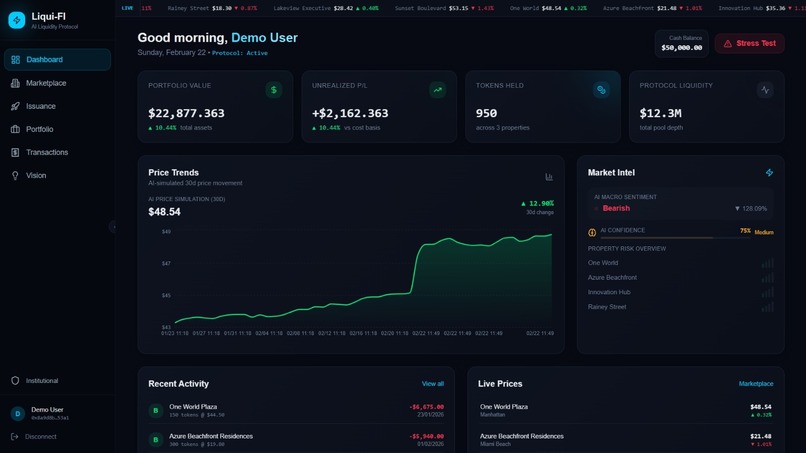 Liqui-Fi - AI Powered Tokenized Real Estate Liquidity – screenshot 1
