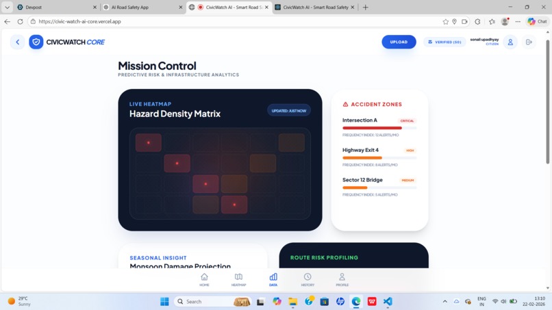 CivicWatch AI — Smart Road Safety Platform – screenshot 3